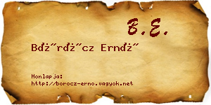 Böröcz Ernő névjegykártya